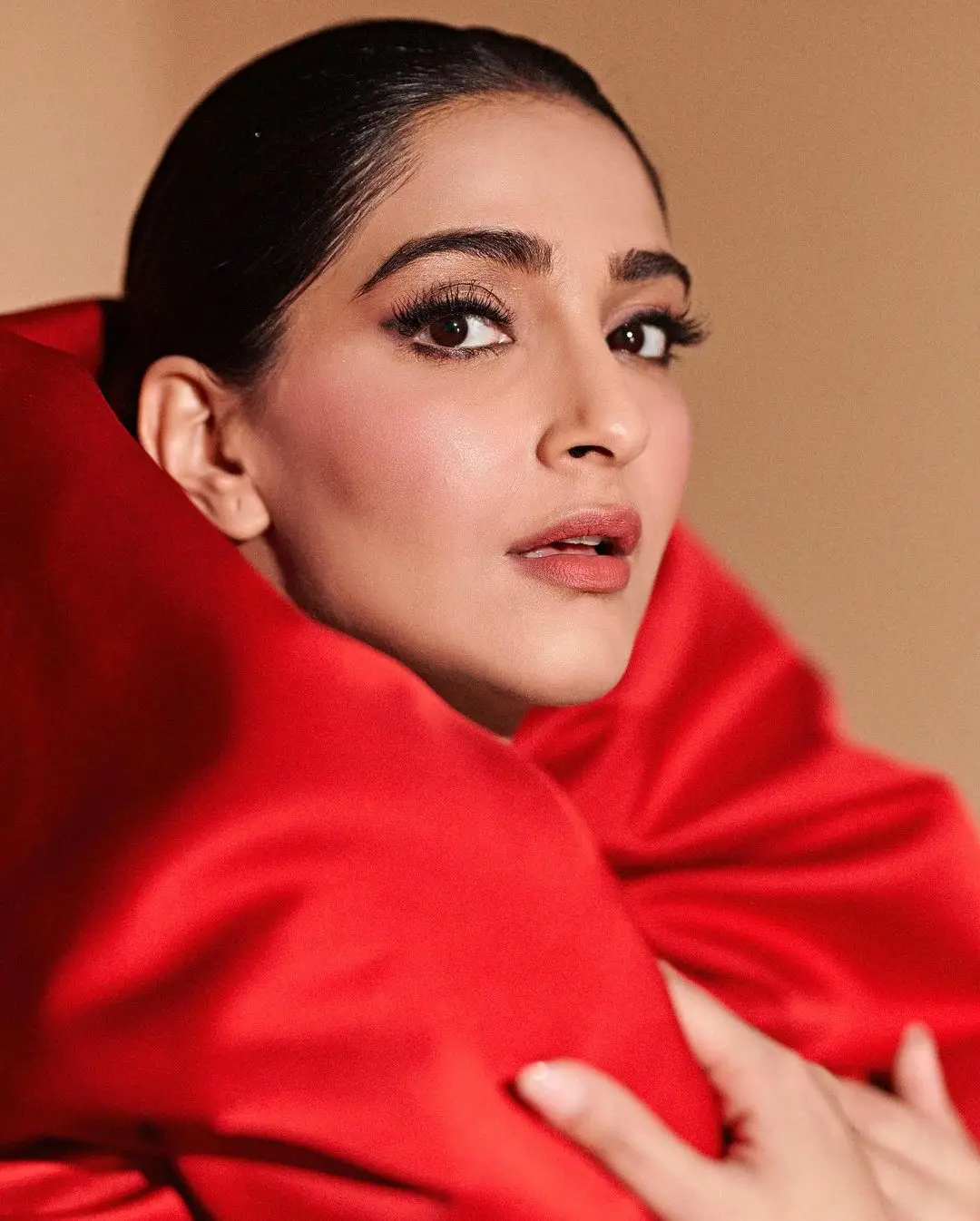 Indian Actress Sonam Kapoor Photoshoot in Red Gown